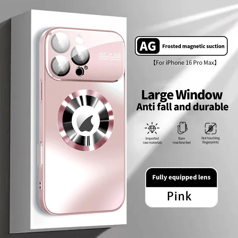 Coque Luxe Titane Métallisé Mat – Compatible MagSafe – iPhone 11 à 17 Pro Max