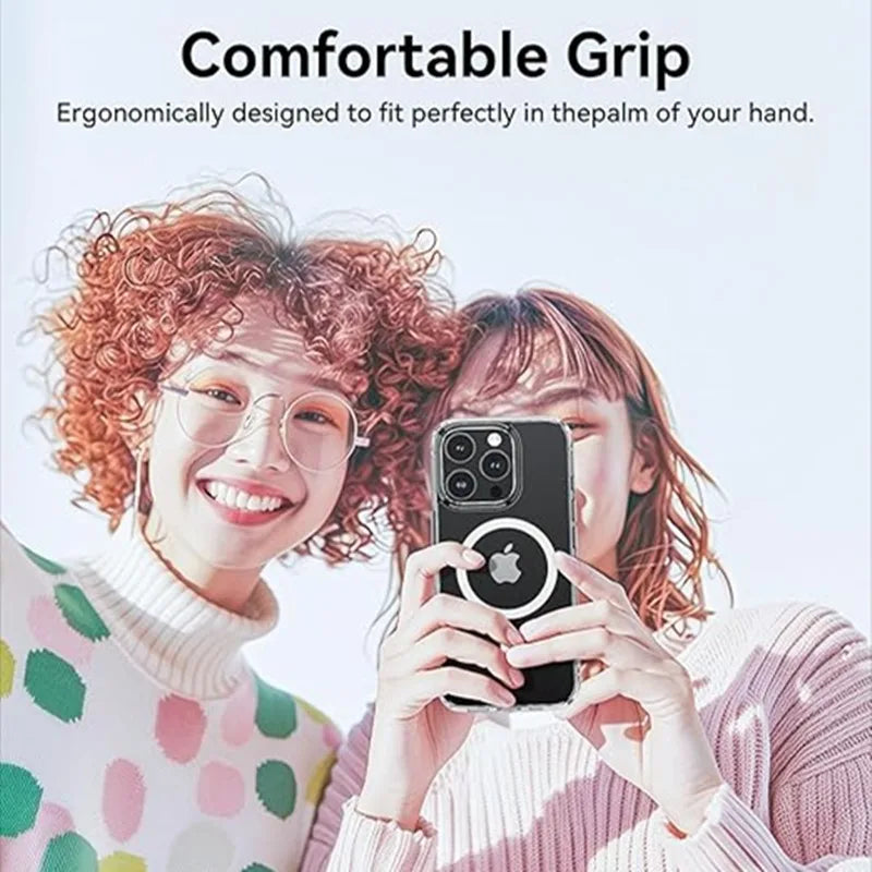 Étui Magnétique Transparent iPhone – Compatible MagSafe